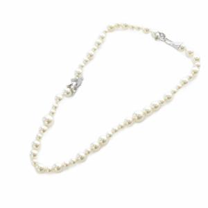 ガンチーニラインストーン ネックレス 白 ホワイト シルバー色 /SR