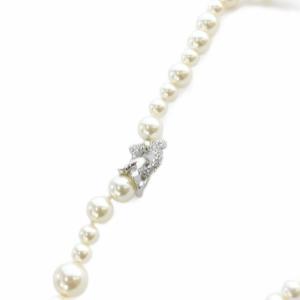 Salvatore Ferragamo ガンチーニラインストーン ネックレス 白 ホワイト シルバー色 /SR