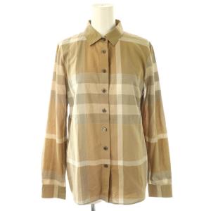 チェック 長袖シャツ コットン 38 ベージュ /DF OS