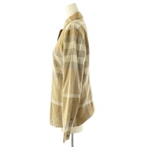 BURBERRY LONDON チェック 長袖シャツ コットン 38 ベージュ /DF OS