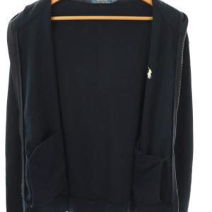 POLO RALPH LAUREN ナイロン 切替 ジップアップ パーカー ジャケット コットン M 紺 /NR OS