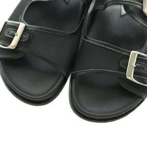 FABIO RUSCONI チュールダブルベルトサンダル バックル 37 24.0cm 黒 /MI OS