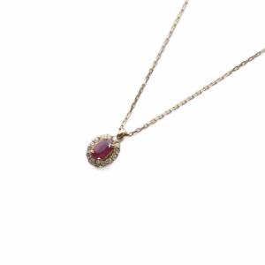 ルビー ネックレス K18YG イエローゴールド