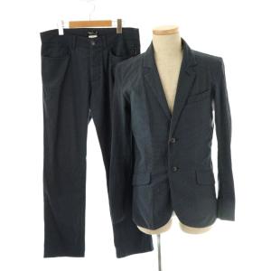 チェック パンツスーツ セットアップ 40 46 グレー ブラック /ES OS