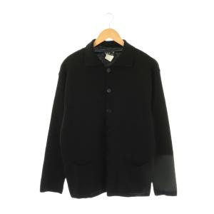 ウール 襟付き ニット カーディガン ステンカラー 1 黒 ブラック /AT OS