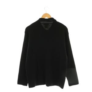 Agnes b. homme ウール 襟付き ニット カーディガン ステンカラー 1 黒 ブラック /AT OS