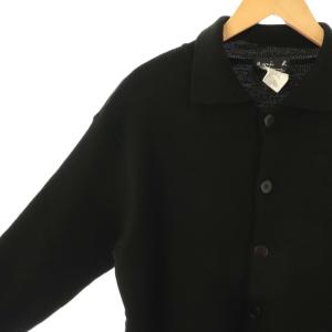 Agnes b. homme ウール 襟付き ニット カーディガン ステンカラー 1 黒 ブラック /AT OS