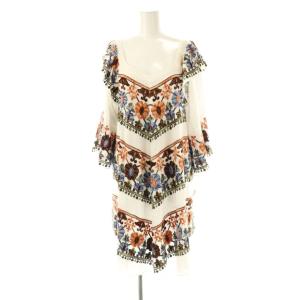 フレアチュニックトップ 36 ホワイト マルチカラー /DO OS