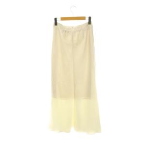 IENA 24AWダブルサテンスカート ロング フレア 36 ライトグレージュ /NR OS