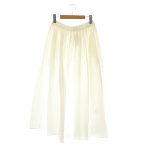 23SS Cotton Dramatic ギャザースカート ロング ホワイト /DF OS