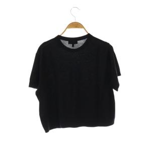 Theory 24AW REGAL WOOL BOXY TEE ニット セーター 半袖 ウール P 黒 /NR OS