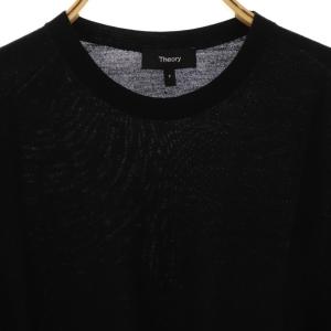 Theory 24AW REGAL WOOL BOXY TEE ニット セーター 半袖 ウール P 黒 /NR OS