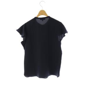 Theory PRIME GGT BD RUFFLE SLEEVE TP ブラウス フレンチスリーブ 前開き S 紺