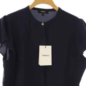 Theory PRIME GGT BD RUFFLE SLEEVE TP ブラウス フレンチスリーブ 前開き S 紺