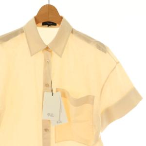 Theory 25SS SOFT LAWN SS CUFF PKT SH シャツ P ベージュ /DO OS