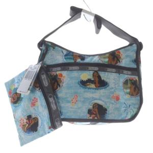 Disney モアナと伝説の海 Wave Reader Hobo ショルダーバッグ ポーチ付き 青 ブルー