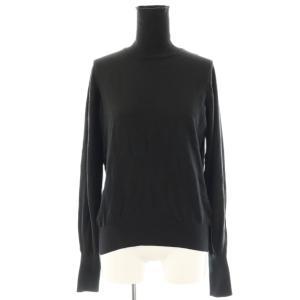 シルク混 タートルネック ニット セーター 長袖 黒 /NR OS