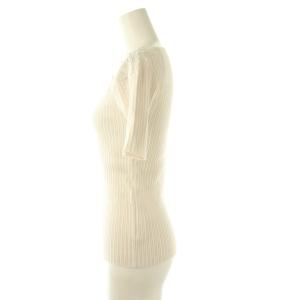 Apuweiser-riche 23AW ラグランビジュー刺繍ニット セーター 半袖 2 オフホワイト /ES OS