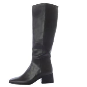 23AW スクエアロングブーツ ロング チャンキーヒール フェイクレザー 38 ブラウン FWG234310