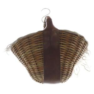 レザー オイルショルダー かごバッグ ブラウン