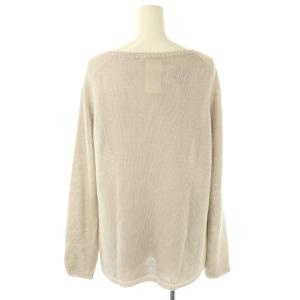 S Max Mara クルーネックニット カットソー 長袖 リネン S グレージュ /NR OS
