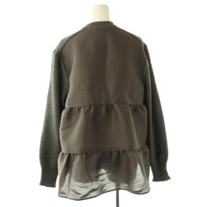 SONO 24AW バックティアードハイブリッドニットカーディガン 長袖 パールボタン F グレー /DO OS