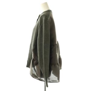 SONO 24AW バックティアードハイブリッドニットカーディガン 長袖 パールボタン F グレー /DO OS