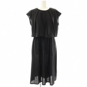 24AW セットアップ ドライコットンジャージー カットソー レイヤードワンピース ロング 32 ブラック