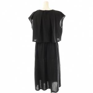 23区 24AW セットアップ ドライコットンジャージー カットソー レイヤードワンピース ロング 32 ブラック