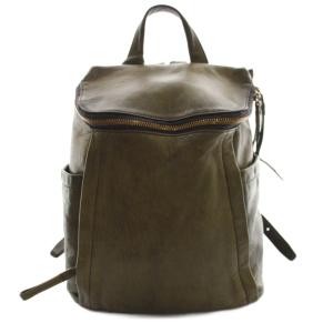 ゴートレザーリュックサック デイパック カーキ /SS OS