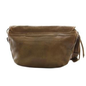genten ゴートレザーメッセンジャーショルダーバッグ カーキ /SS OS