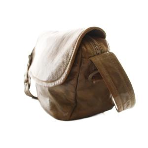 genten ゴートレザーメッセンジャーショルダーバッグ カーキ /SS OS