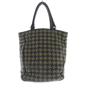 千鳥格子柄 イントレチャート トートバッグ ブラック アイボリー 222347