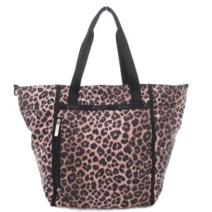 ハンドバッグ トート 肩掛け レオパード柄 ヒョウ柄 ナイロン ロゴ ベージュ系 /GV SH