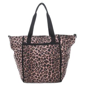 LesportSAC ハンドバッグ トート 肩掛け レオパード柄 ヒョウ柄 ナイロン ロゴ ベージュ系 /GV SH