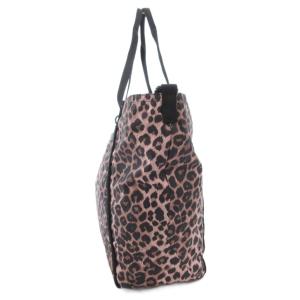LesportSAC ハンドバッグ トート 肩掛け レオパード柄 ヒョウ柄 ナイロン ロゴ ベージュ系 /GV SH