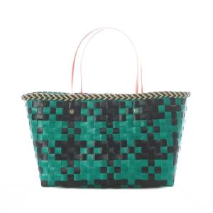 MARNI マーケットバッグ ハンド バスケット チェック 緑 グリーン 黒 ブラック SH /RI OS