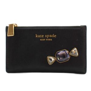 ガラ ストーン エンベリッシュ スモール スリム バイフォールド ウォレット コンパクト財布 黒 ブラック