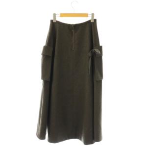 MADISONBLUE CARGO CIRCULAR LONG SK FLANNEL M チャコールブラウン