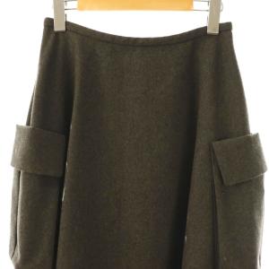 MADISONBLUE CARGO CIRCULAR LONG SK FLANNEL M チャコールブラウン