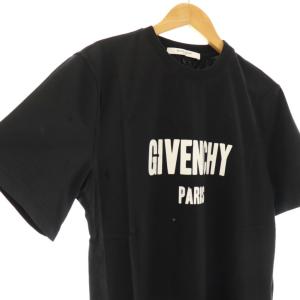 GIVENCHY デストロイ加工ロゴTシャツ XS ブラック BW700D3015