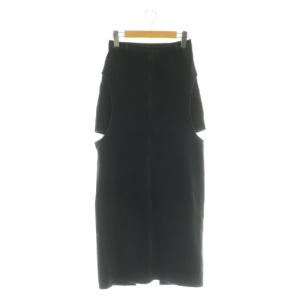 24SS サークルカット レイヤード デニムスカート 0 黒 /CX OS