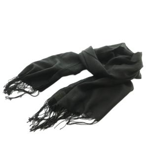 ヨウジヤマモト ストール シルク リネン混 黒 YM-L03-480 /MI OS