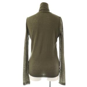 Yohji Yamamoto +NOIR ハイネック ニット カットソー プルオーバー ウール混 2 オリーブグリーン NQ-T12-153 /CX