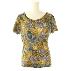 パワーネット 花柄 半袖カットソー 2 グレー 黄 イエロー /AT OS