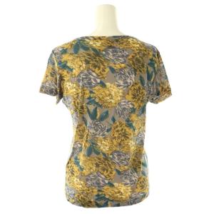 Y's パワーネット 花柄 半袖カットソー 2 グレー 黄 イエロー /AT OS