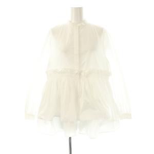 23SS Pタフタフレアブラウス シャツ ホワイト /ES OS