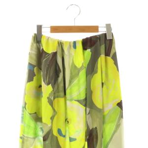 BALLSEY 23AW ダブルフラワープリント ランダムタックフレアスカート 34 イエロー マルチカラー /ES OS