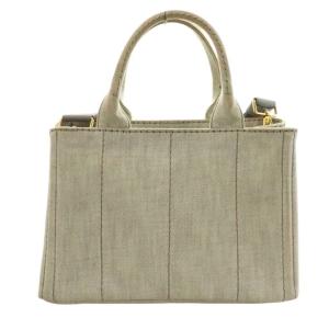 PRADA カナパ S BIANCO 2WAY ハンドバッグ グレー ベージュ 1BG439