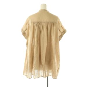 Spick&Span 24SS リネンギャザーフレンチスリーブシャツ ブラウス ベージュ /ES OS